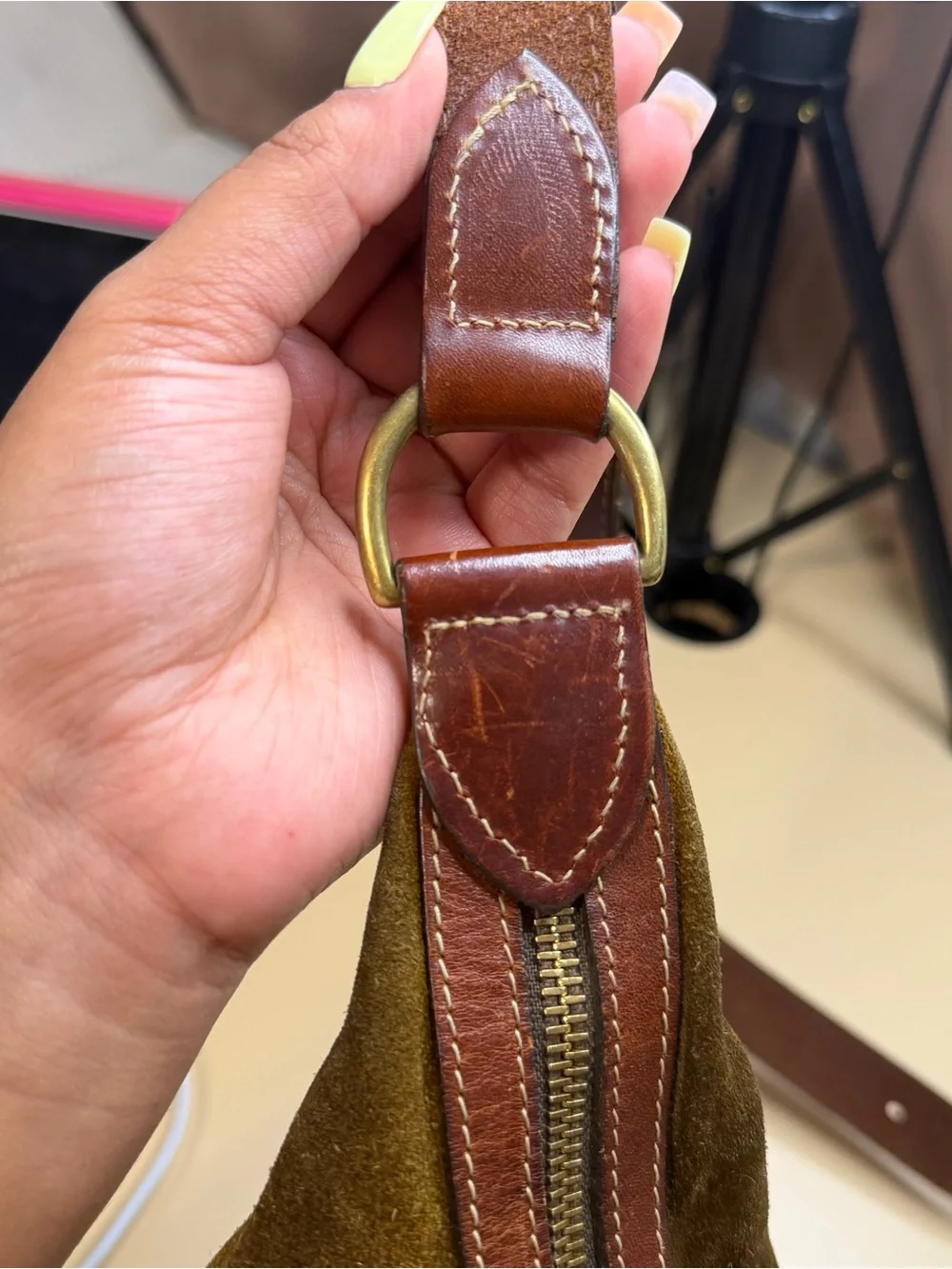 Vintage Mulberry Roger Saul Era Suede Hobo Shoulder Bag Made in England,Archive